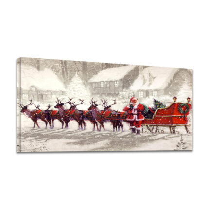” Santa Claus With Reindeer Sledge “ - Chic Decora