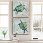 " Seaglass Turtle I " 2 - Pieces - Image 4