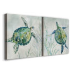 " Seaglass Turtle I " 2 - Pieces - Image 6