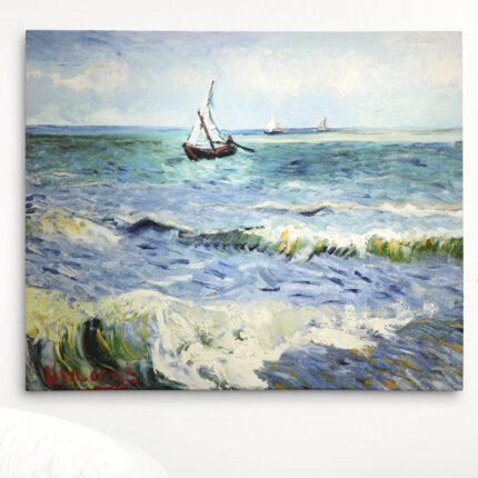 ” Seascape At Saintes Maries ” by Vincent Van Gogh Painting Print - Chic Decora