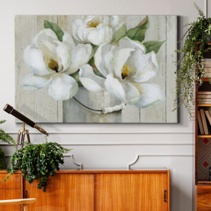 ” Shiplap Magnolias ” Painting Print - Chic Decora