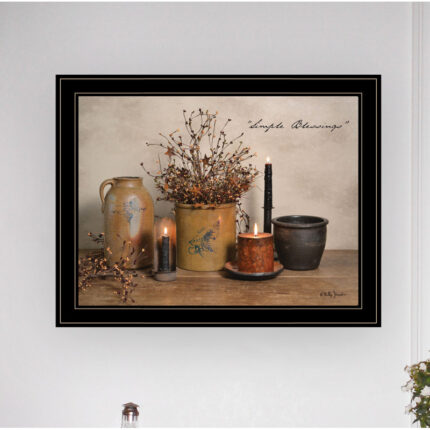 “Simple Blessings” Framed Wall Art for Living Room, Bedroom Wall Decoration by Billy Jacobs - Chic Decora
