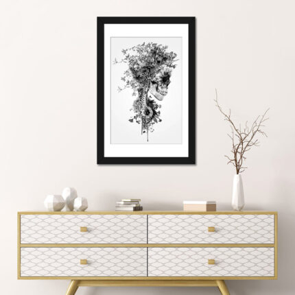 ” Skull B&W ” by Riza Peker - Chic Decora