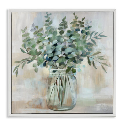 ” Soothing Eucalyptus Flower Herb Arrangement Rustic Jar ” by Nan - Chic Decora