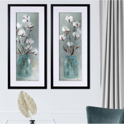 ” Stalks Of Cotton ” 2 – Pieces - Chic Decora
