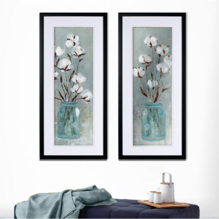 ” Stalks Of Cotton ” 2 – Pieces - Chic Decora