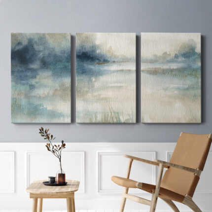 ” Still Evening Waters II ” 3 – Pieces Painting Print - Chic Decora