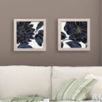 " Stunning Navy Blue And Gold Flower " by Daphne Brissonnet 2 - Pieces - Image 6
