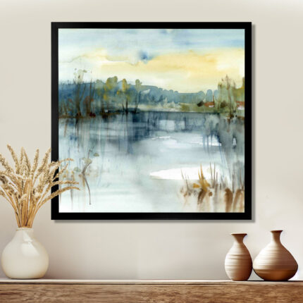 " Summer Lake Landscape Illustration "