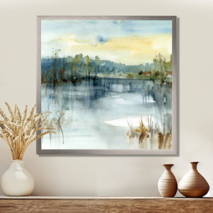 ” Summer Lake Landscape Illustration “ - Chic Decora