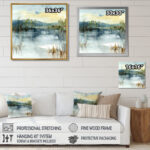 " Summer Lake Landscape Illustration " - Image 3