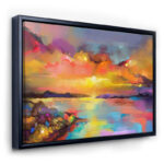 " Sunset Painting With Colorful Reflections I " by Designart - Image 2