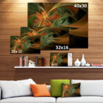 " Symmetrical Orange Digital Fractal Flower " - Image 5