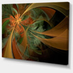 " Symmetrical Orange Digital Fractal Flower " - Image 6