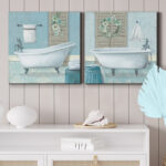 " Teal Bath I " 2 - Pieces - Image 4