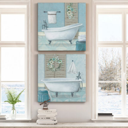 ” Teal Bath I ” 2 – Pieces - Chic Decora