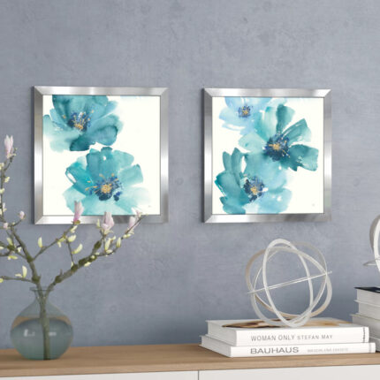 ” Teal Cosmos III ” 2 – Pieces - Chic Decora