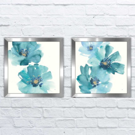 ” Teal Cosmos III ” 2 – Pieces - Chic Decora