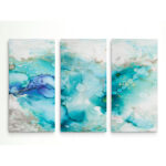 " Teal Marble " 3 - Pieces - Image 3