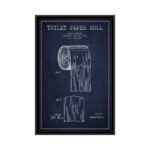 " Toilet Paper Navy Blue Patent Blueprint " by Aged Pixel - Image 5