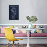 " Toilet Paper Navy Blue Patent Blueprint " by Aged Pixel - Image 7