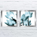 " Translucent Tulips II Sq Aqua Crop " by Debra Van Swearingen 2 - Pieces - Image 2