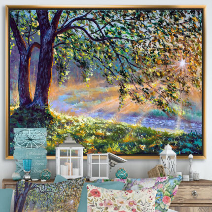 ” Tree By River First Rays Of Afternoon Sun “ - Chic Decora