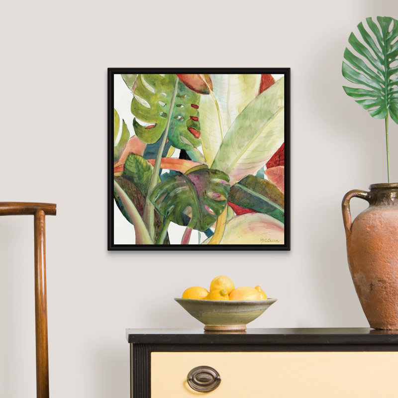 ” Tropical Lush Garden Square I ” by Marie Elaine Cusson Painting Print - Chic Decora