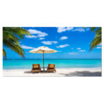 " Turquoise Beach With Chairs " - Image 7