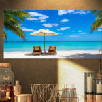 " Turquoise Beach With Chairs " - Image 8