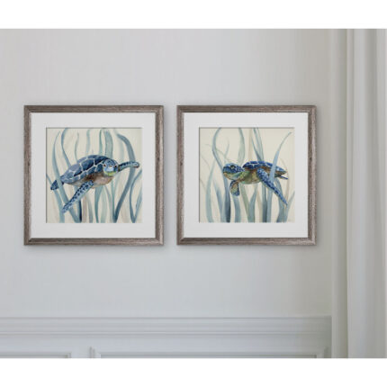 ” Turtle In Seagrass I ” 2 – Pieces - Chic Decora