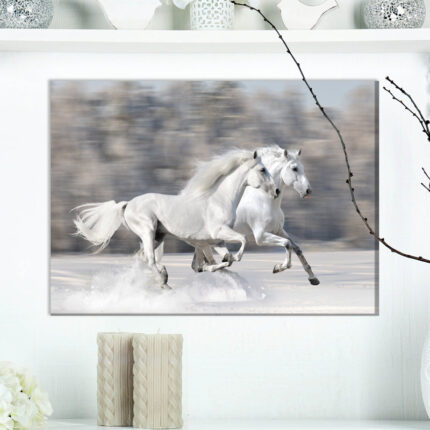 " Two White Horse " by Designart