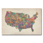 " US Cities Text Map " by Michael Tompsett - Image 2