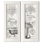 " Vintage French Claw-foot Bathtub And Sink Panel " by Gwendolyn Babbitt 2 - Pieces