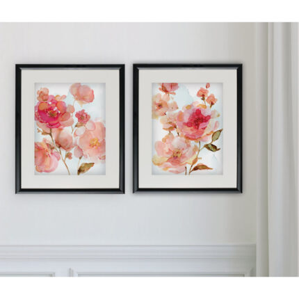 ” Vivid Peonies ” 2 – Pieces Painting Print - Chic Decora