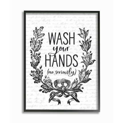 ” Wash Your Hands Seriously Elegant Bathroom Word Design “ - Chic Decora