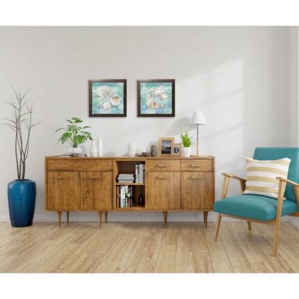 ” Watercolor Beach Décor Shell & Starfish ” 2 – Pieces - Chic Decora