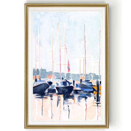 ” Watercolor Boat Club II ” by Emma Scarvey - Chic Decora