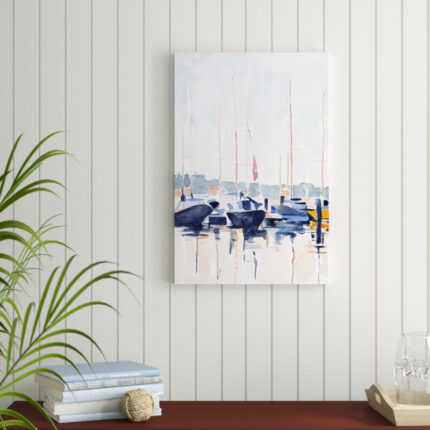 ” Watercolor Boat Club II ” by Emma Scarvey Painting Print - Chic Decora