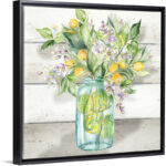 " Watercolor Lemons In Mason Jar On Shiplap " by Tre Sorelle Studios - Image 2