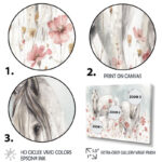 " Watercolors Pink Wild Horses " - Image 4