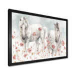 " Watercolors Pink Wild Horses " - Image 2
