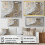 " White Marble With Curley Gray And Gold Veins " - Image 3