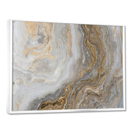 ” White Marble With Curley Gray And Gold Veins “ - Chic Decora