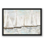 " White Painted Sailboats " Painting Print - Image 2