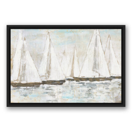 ” White Painted Sailboats ” Painting Print - Chic Decora