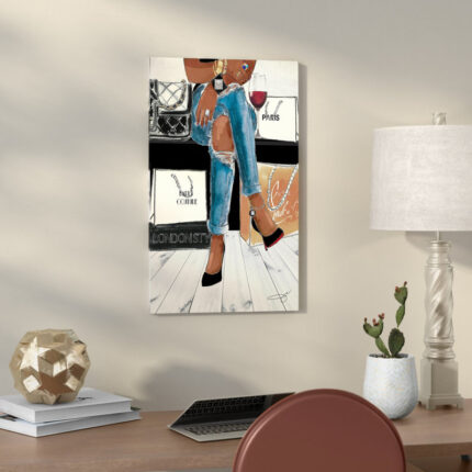 “Wine and Shopping I” by Jodi Print on Canvas - Chic Decora