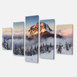 " Winter Mountain Landscape " 5 - Pieces - Image 2