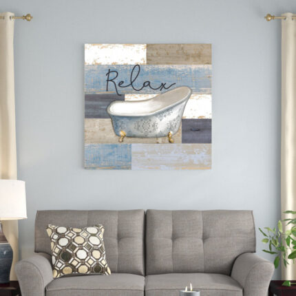 ” Wood Slattub Relax ” Painting Print - Chic Decora