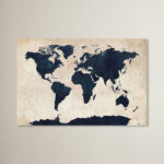 " World Map - Navy " by Michael Tompsett